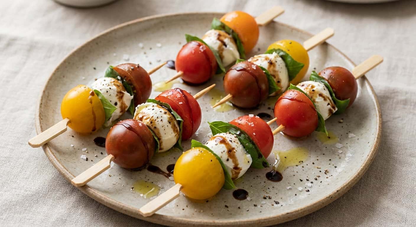 Pinchos de Cherrys y Burrata