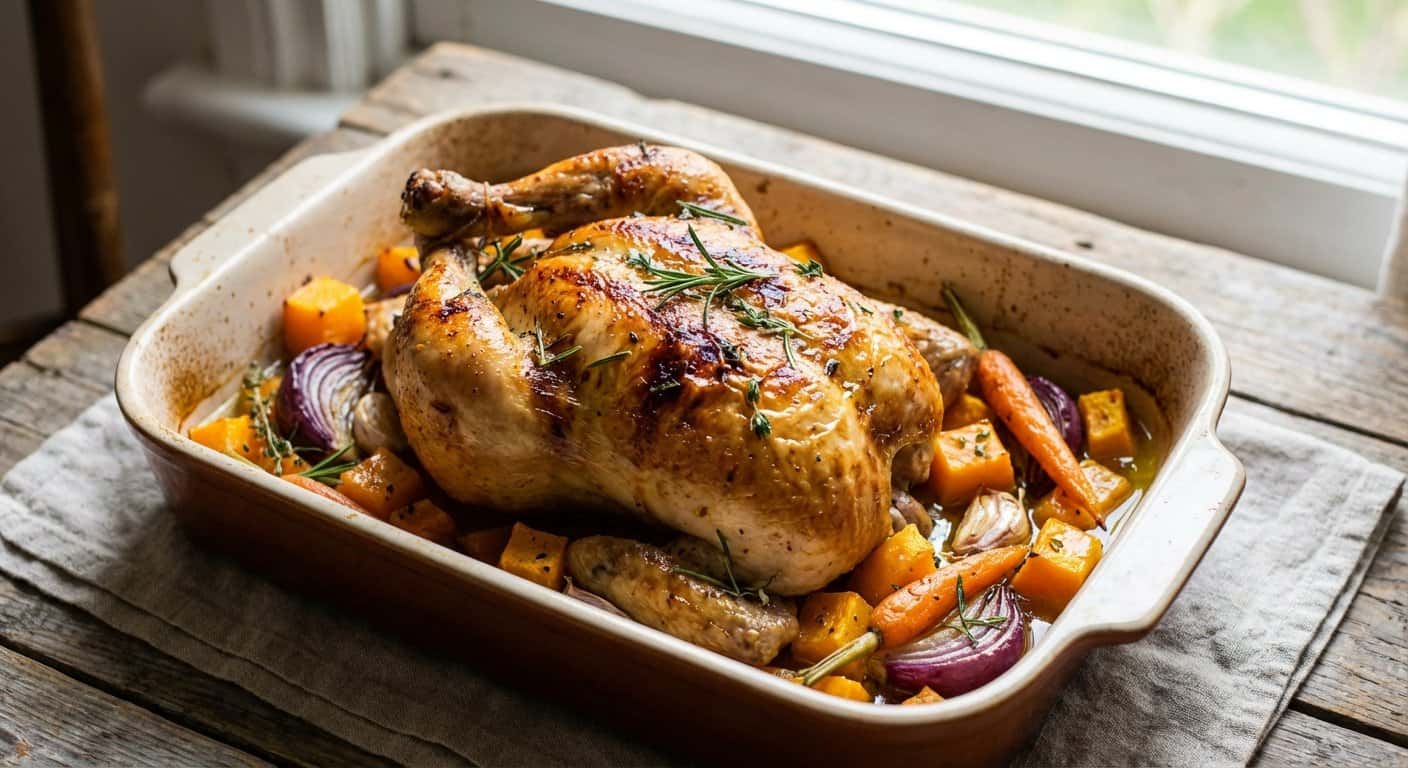 Pollo al Horno con Calabaza y Especias Suaves