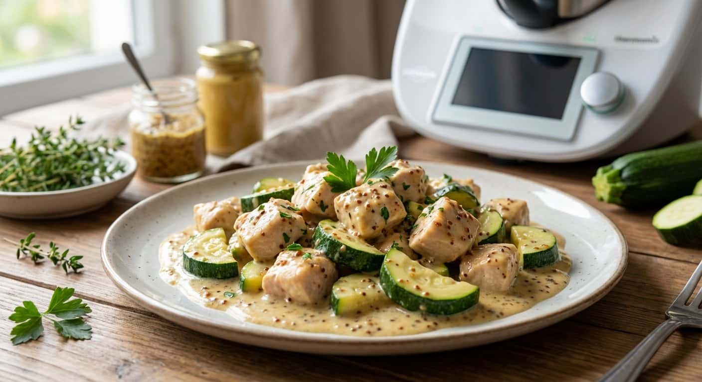 Pollo Cremoso con Calabacín y Salsa de Mostaza en Thermomix