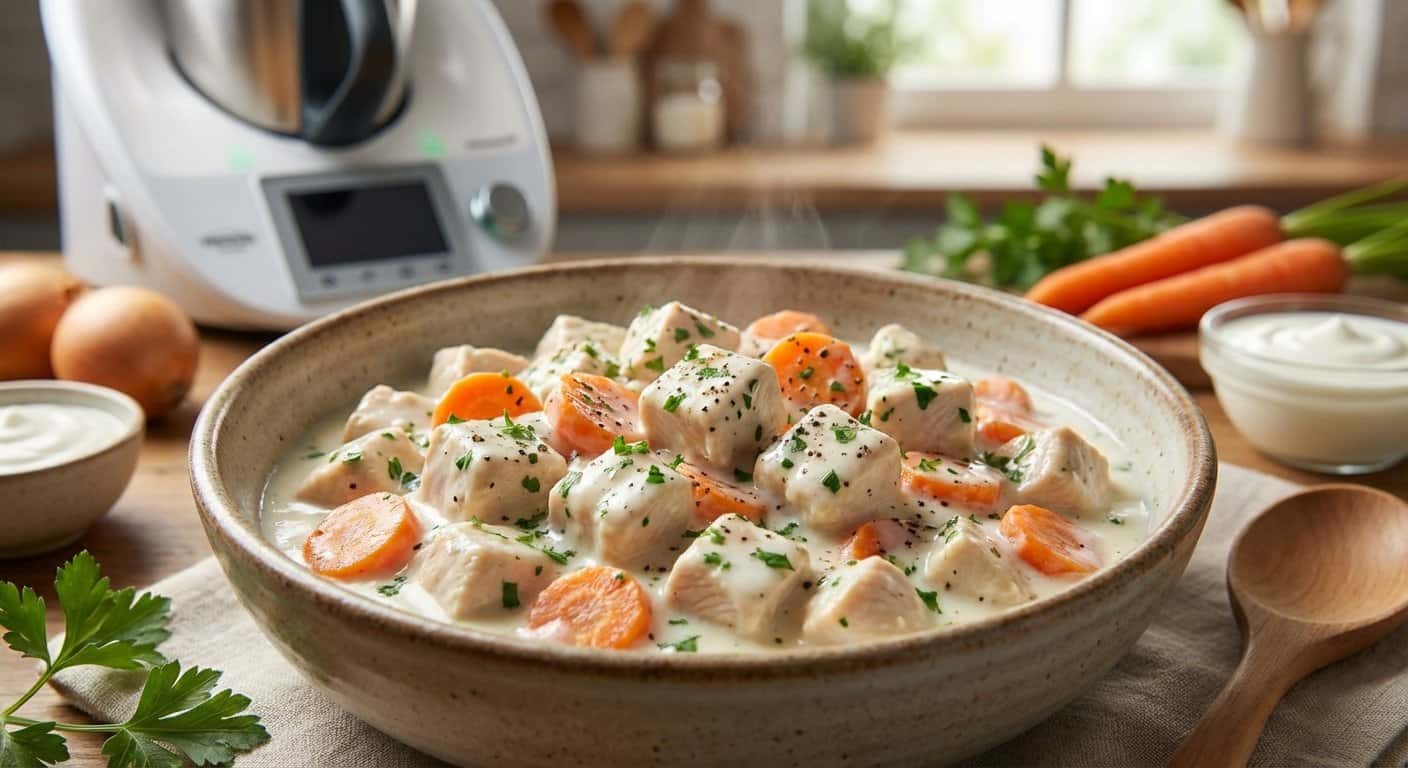 Pollo Cremoso con Zanahoria y Salsa de Yogur en Thermomix