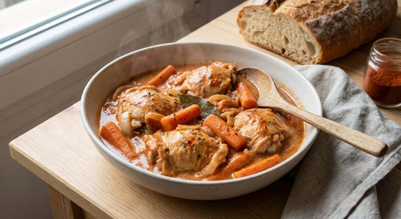 Pollo Estofado con Zanahoria y Salsa de Tomate en Thermomix