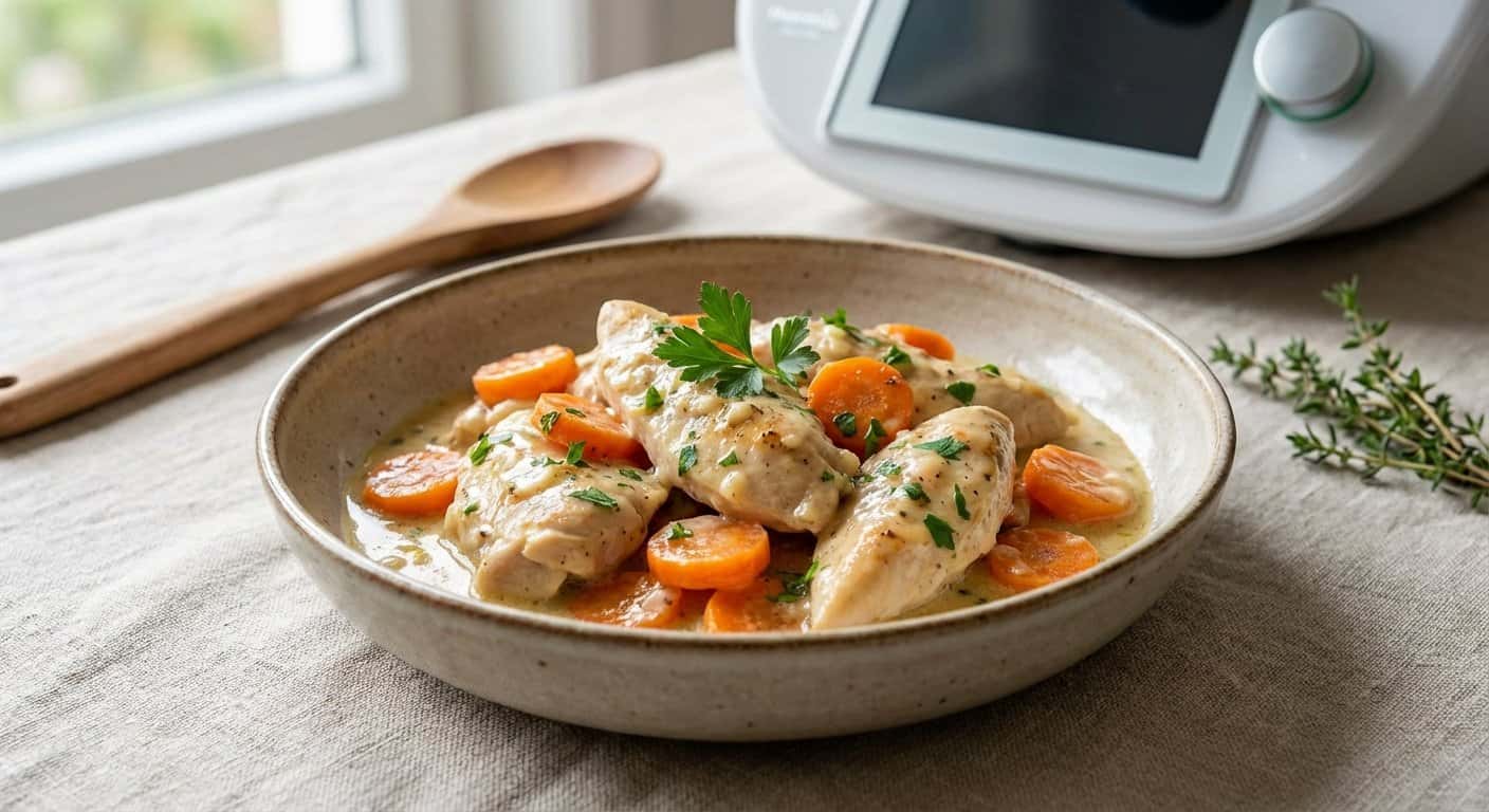 Pollo Ligero con Zanahoria y Salsa de Ajo en Thermomix