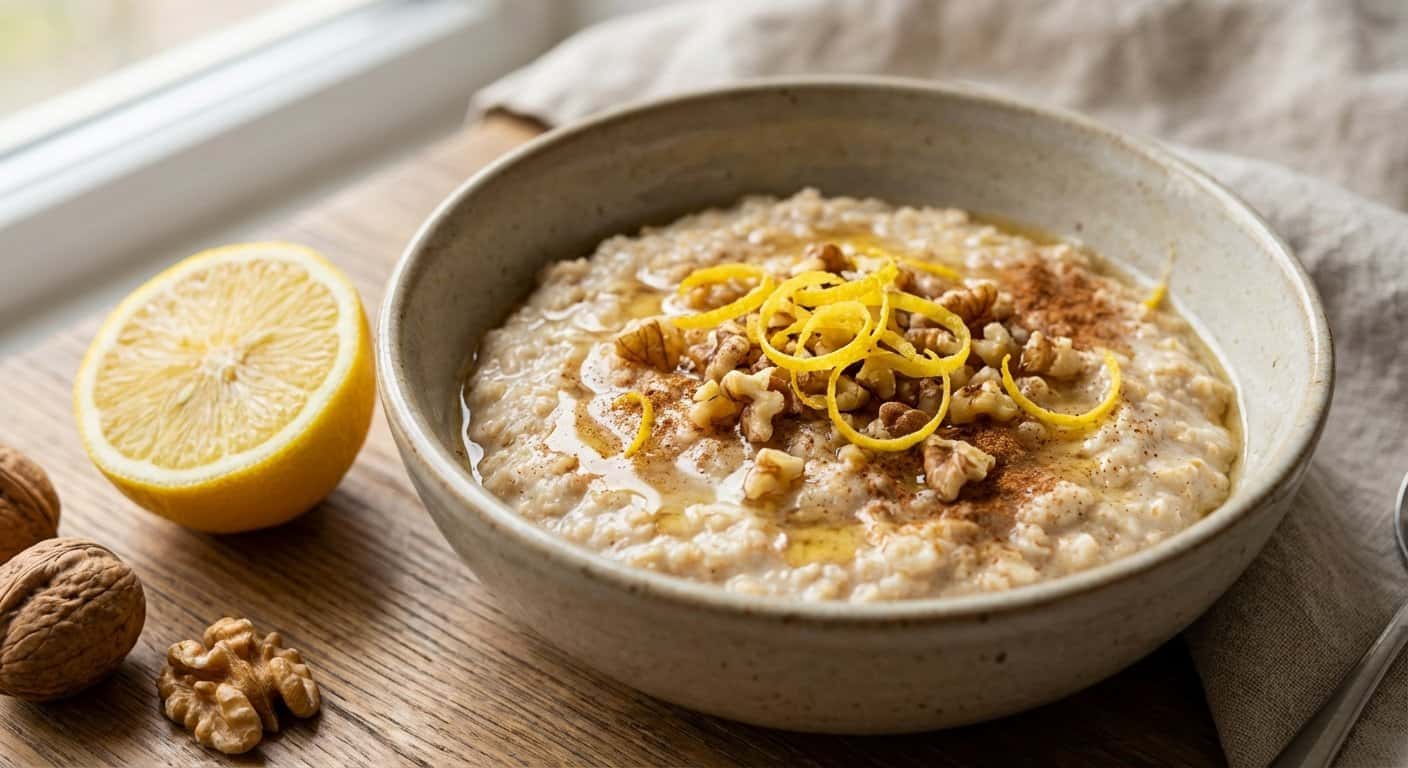 Porridge de Avena con Limón y Nuez