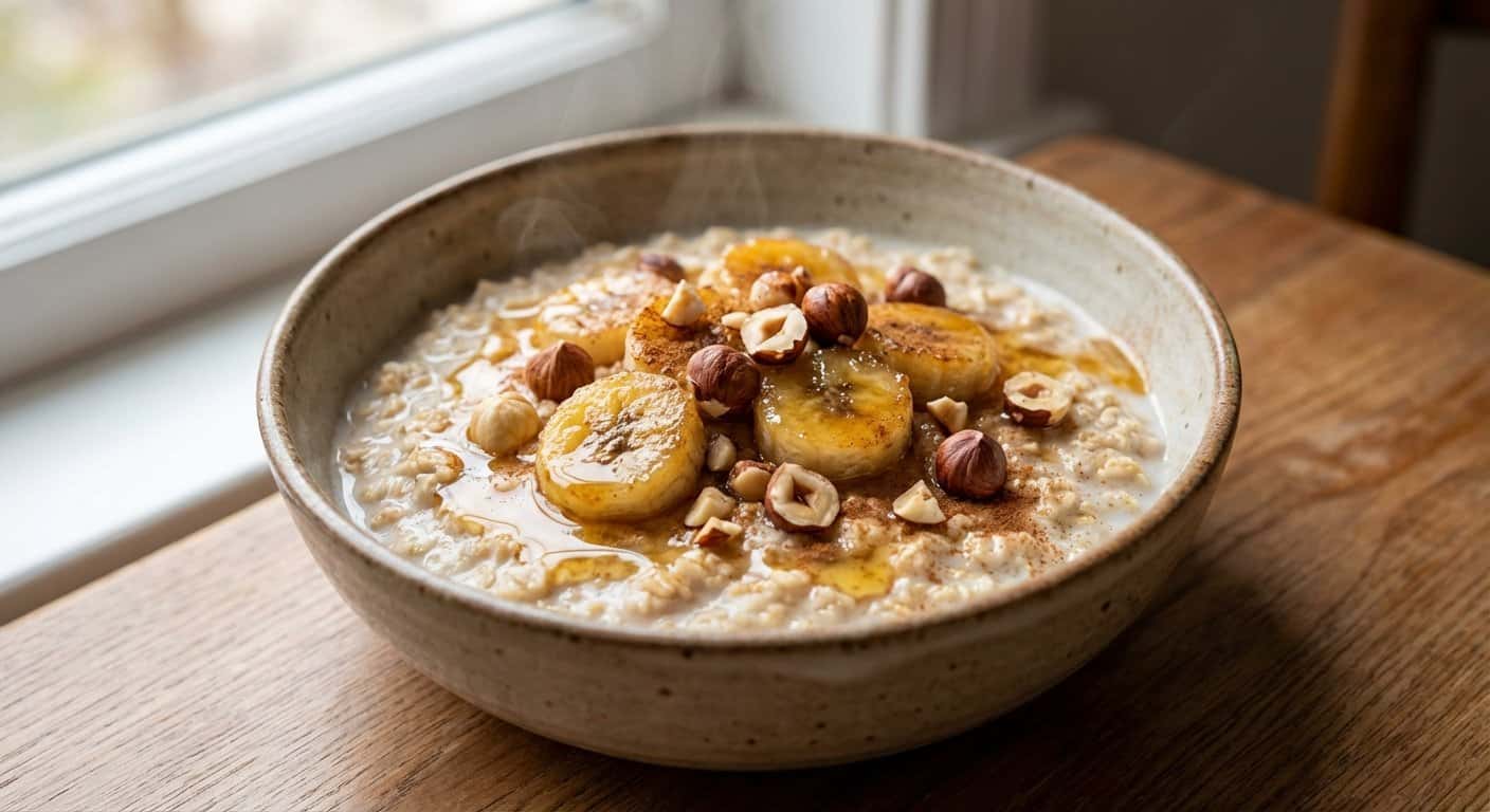 Porridge de Avena con Plátano y Avellana
