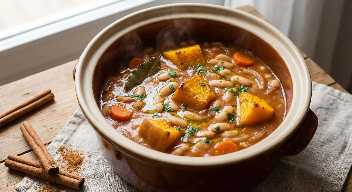 Potaje de Alubias Blancas con Calabaza y Canela en Slow Cooker