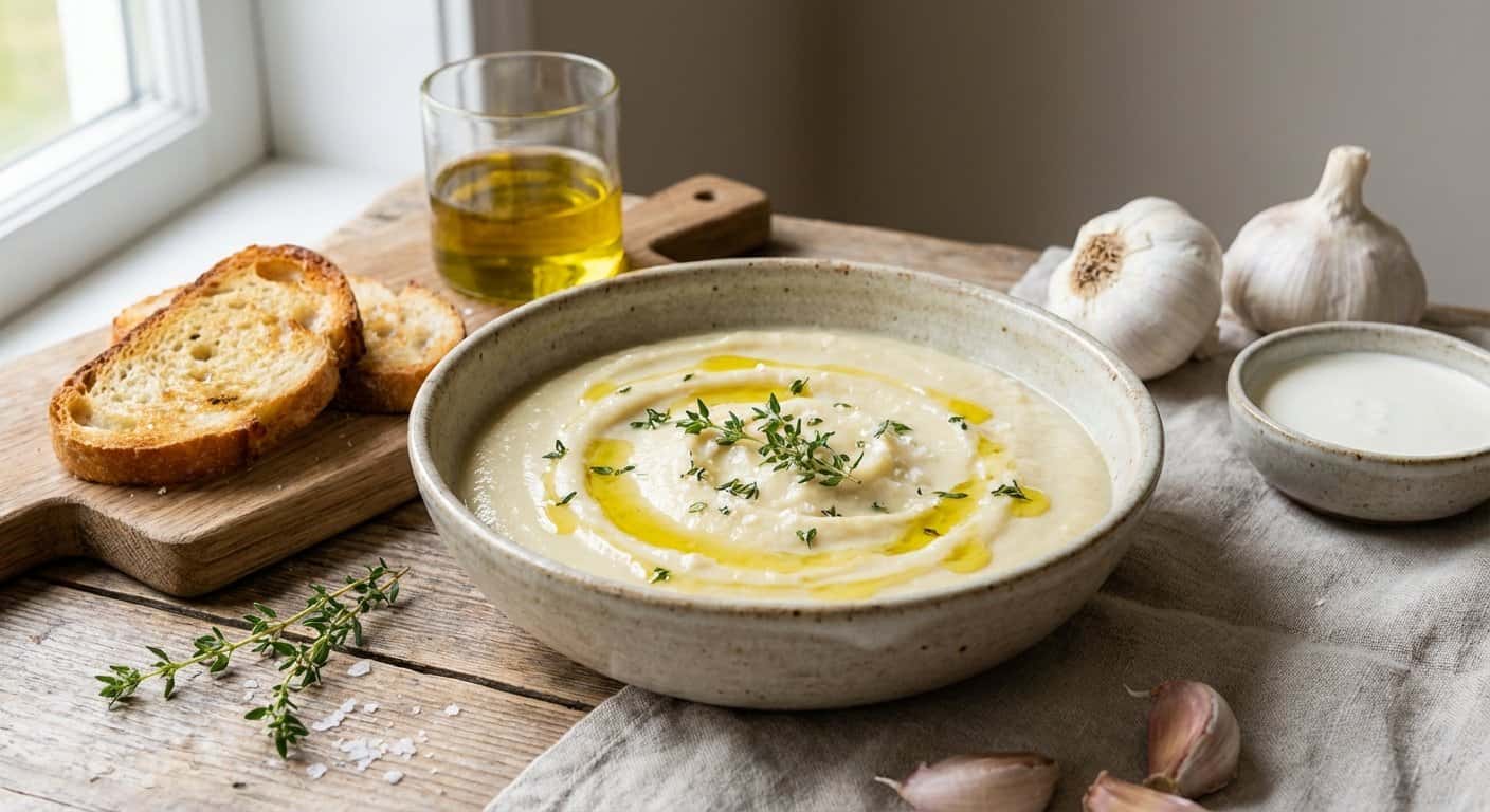 Puré de ajo a baja temperatura en Thermomix