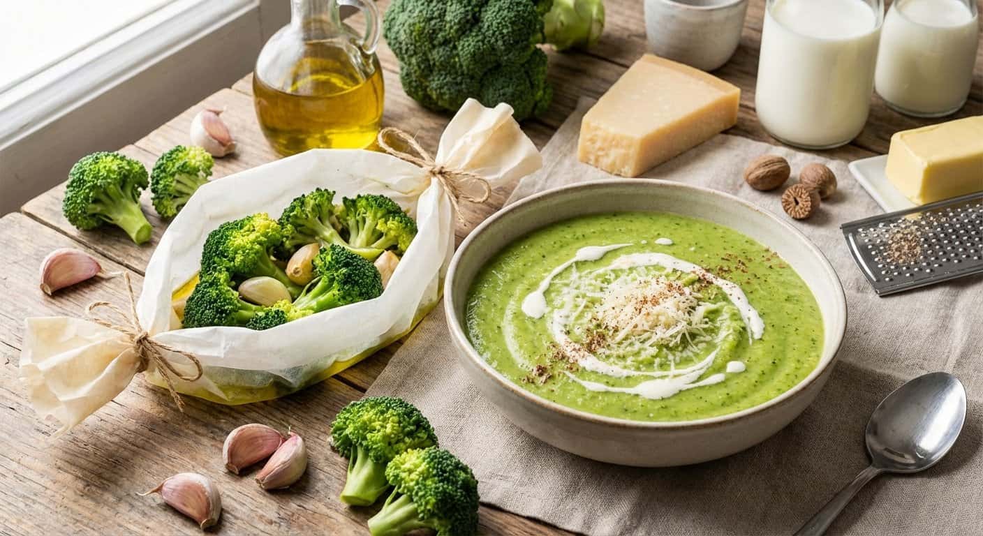 Puré de Brócoli en Papillote