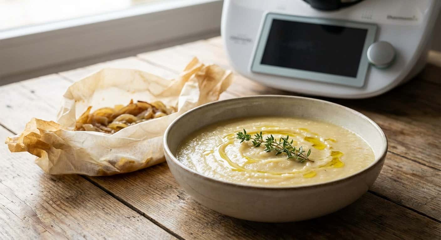 Puré de Cebolla en Papillote en Thermomix