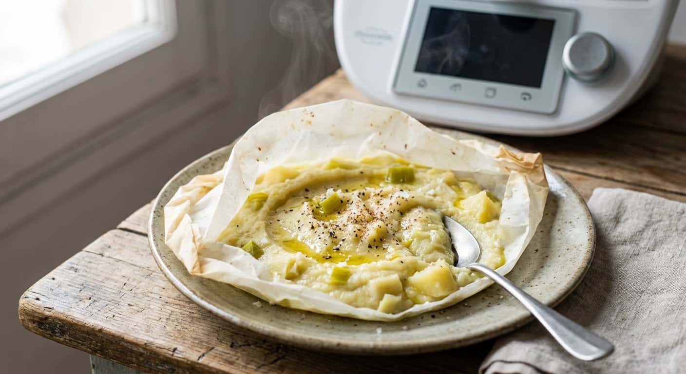 Puré de Puerro en Papillote