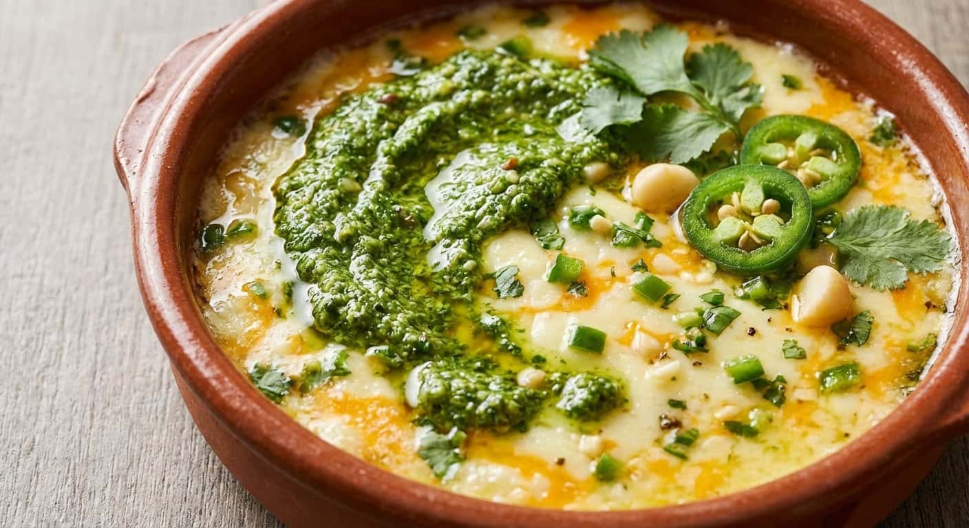 Queso estilo mexicano con pesto keto