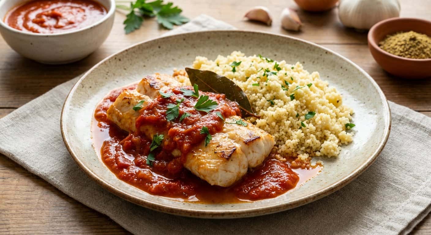 Rape a la Bilbaína con Couscous