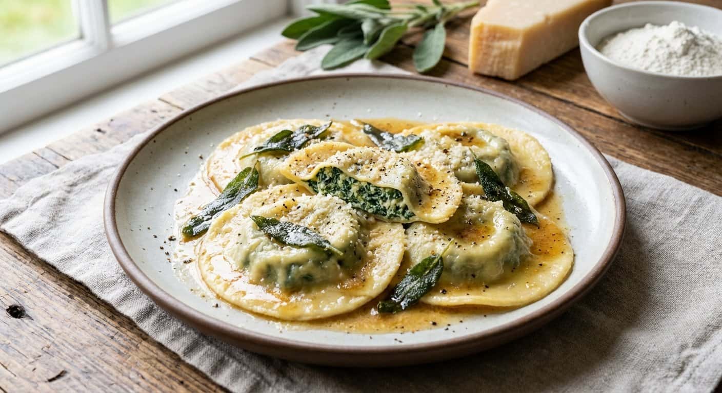 Ravioli di Ricotta e Spinaci