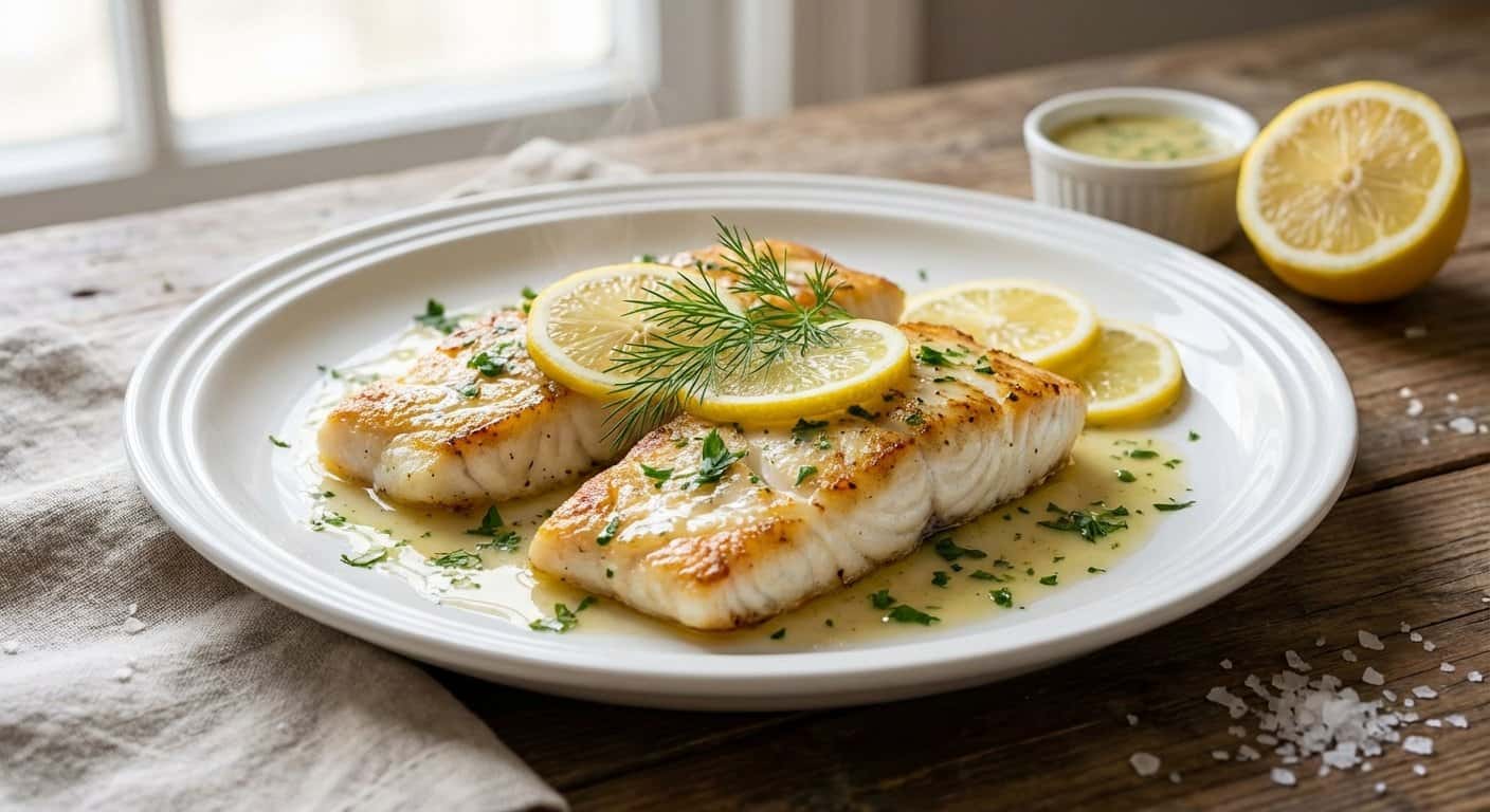 Rodaballo con Limón y Salsa Ligera