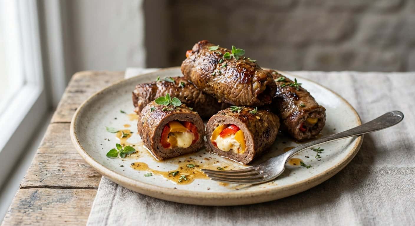 Rollitos de Ternera Rellenos de Pimientos