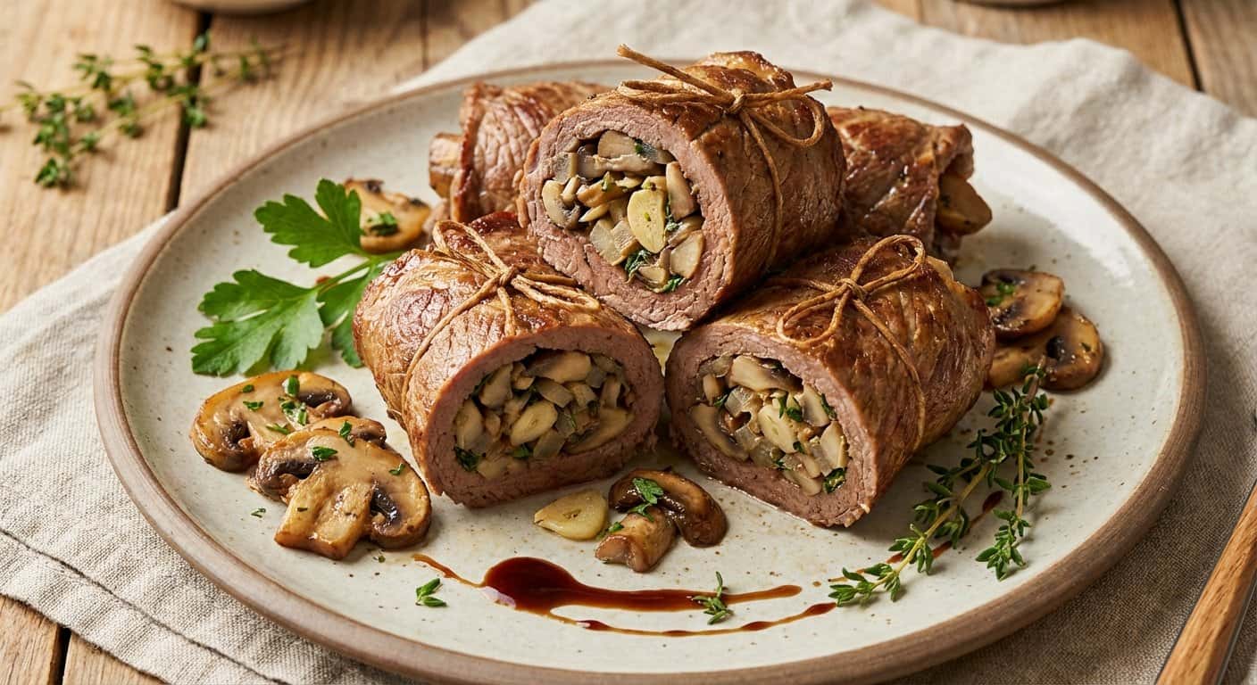 Rollitos de Ternera Rellenos de Setas