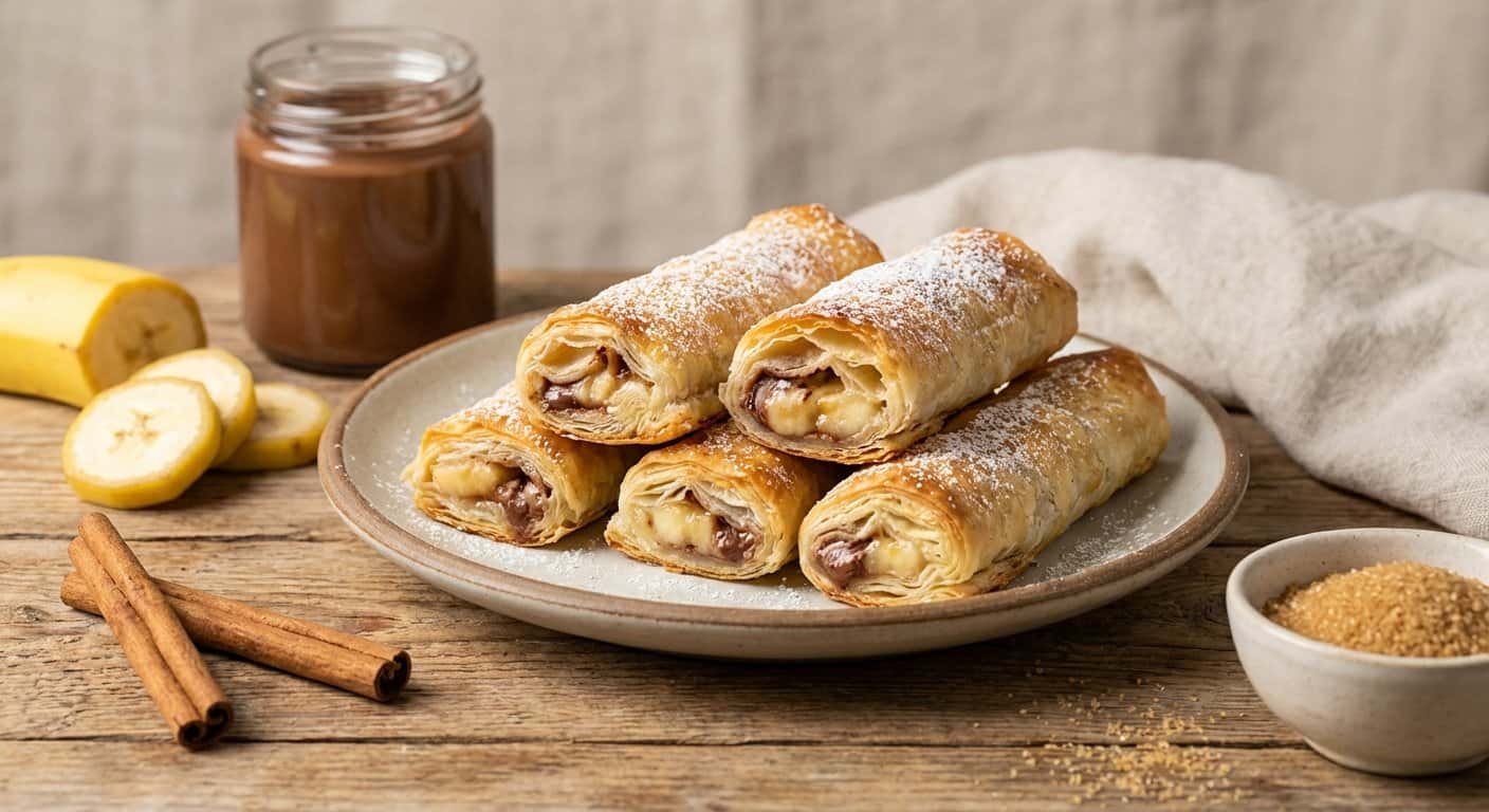 Rollitos dulces rellenos en airfryer