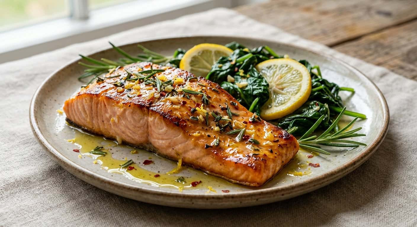 Salmón estilo italiano con toque picante