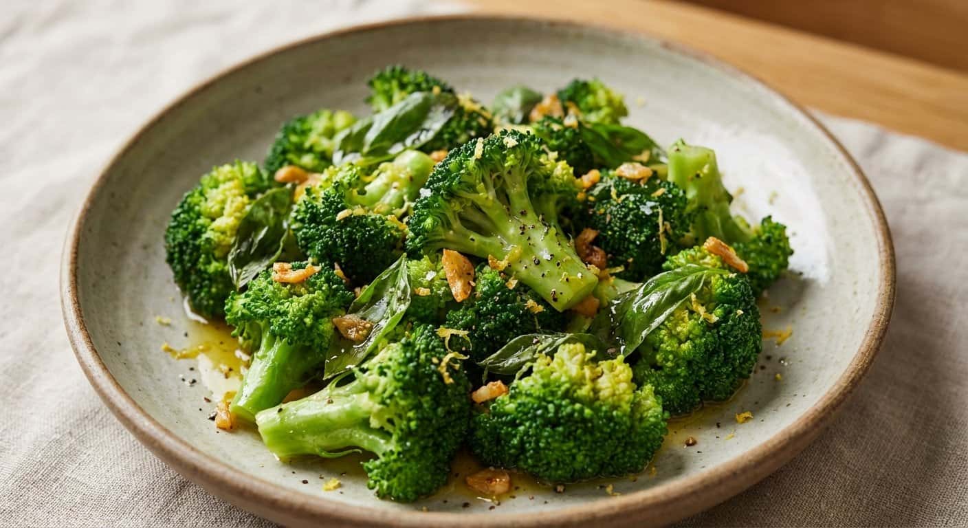 Salteado de Brócoli con Ajo y Albahaca
