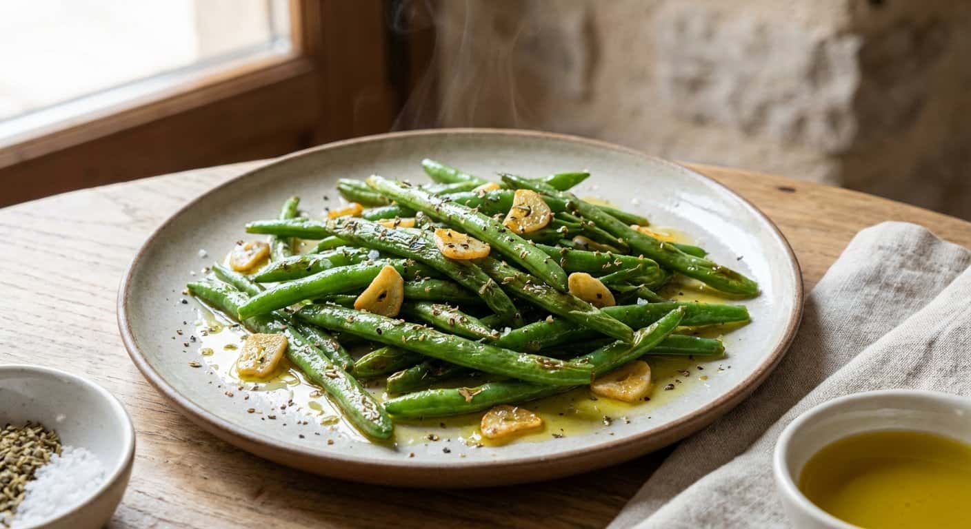 Salteado de Judías Verdes con Ajo y Orégano