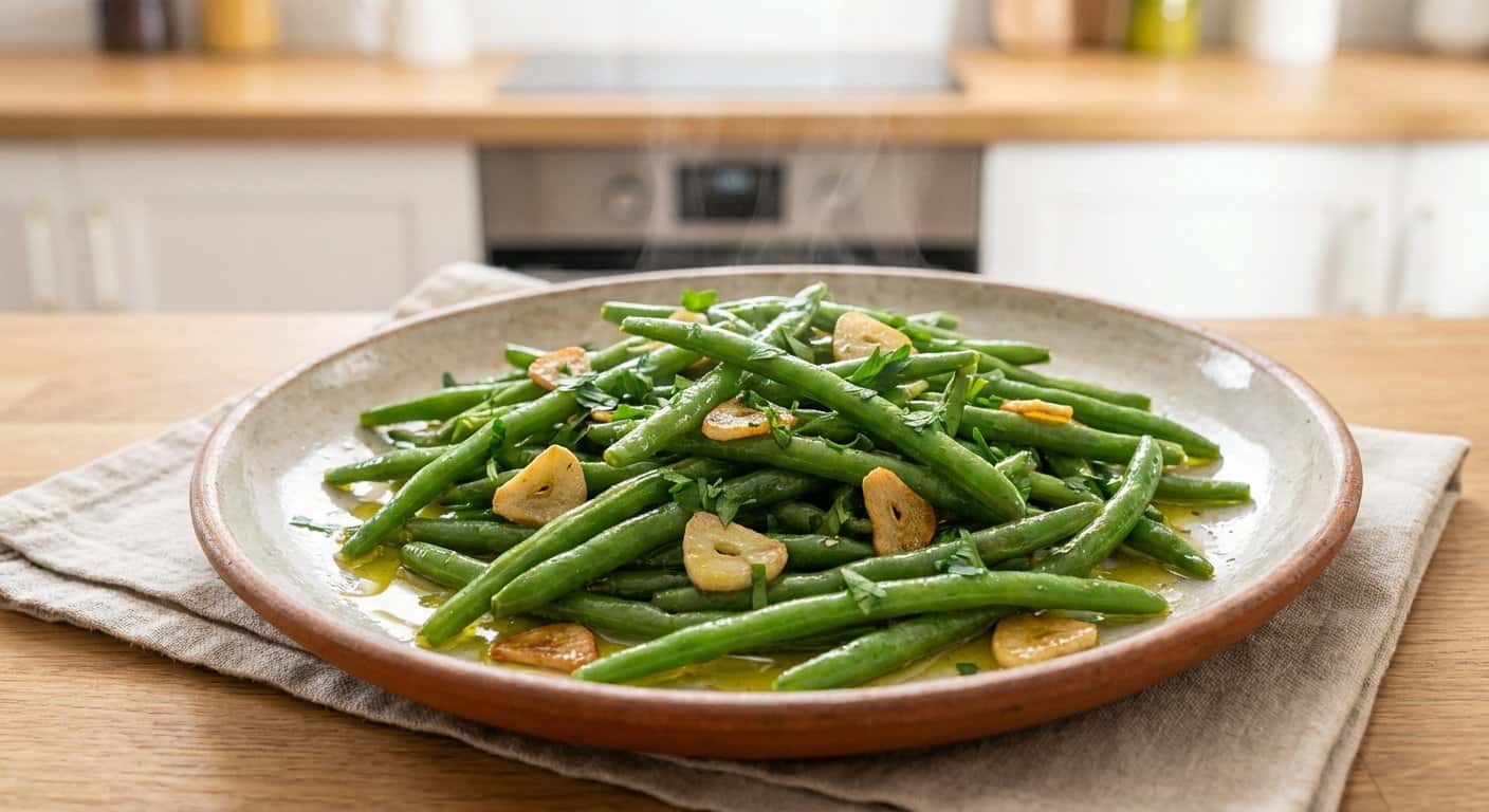 Salteado de Judías Verdes con Ajo y Perejil