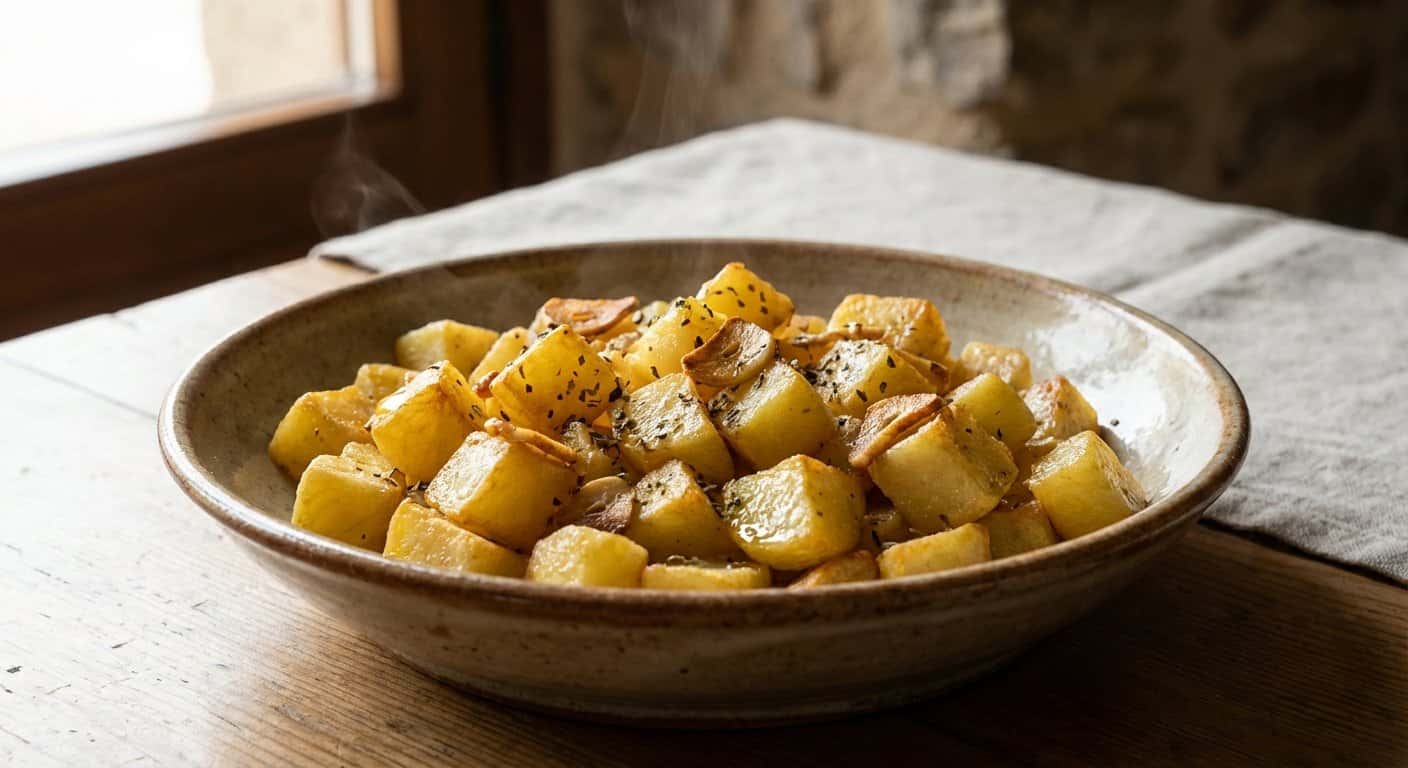 Salteado de Patata con Ajo y Orégano