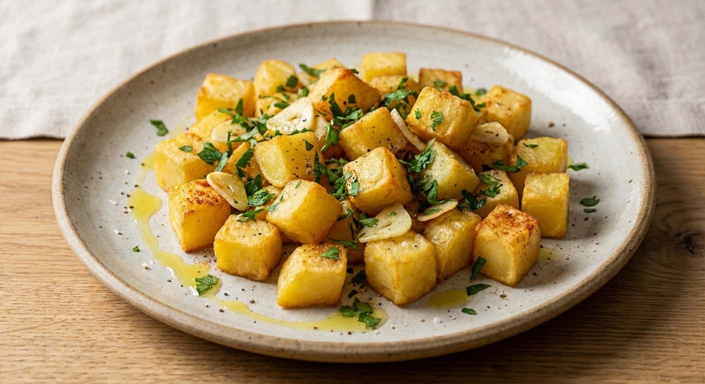 Salteado de Patata con Ajo y Perejil