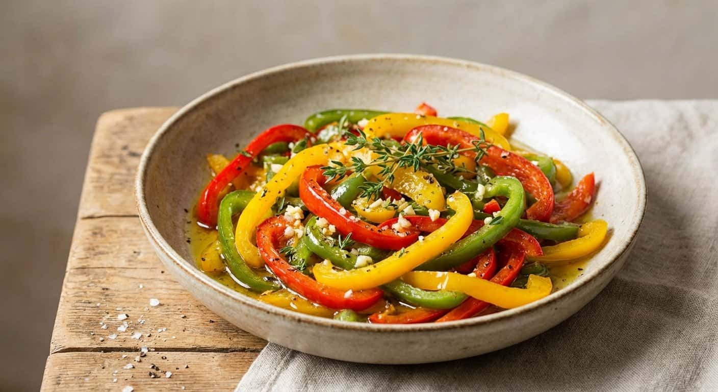 Salteado de Pimiento con Ajo y Tomillo