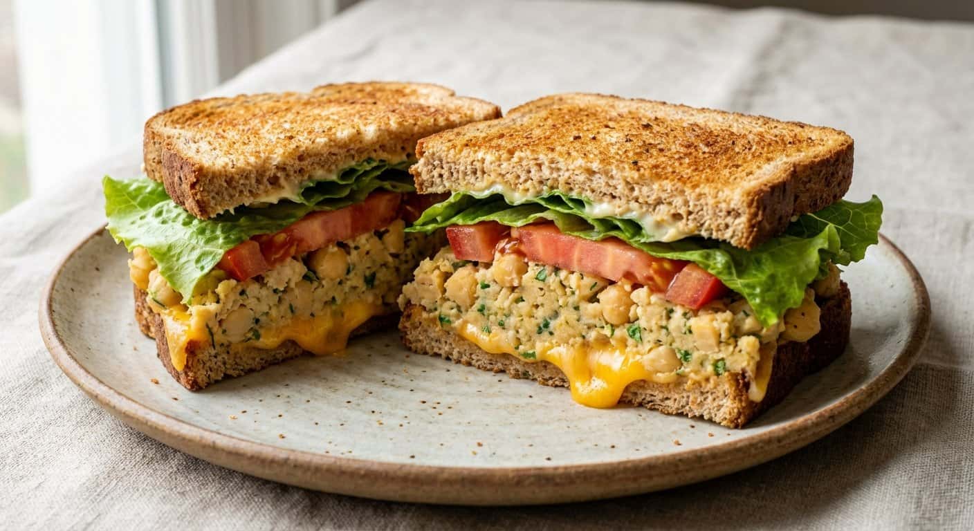 Sandwich de Garbanzos y Cheddar