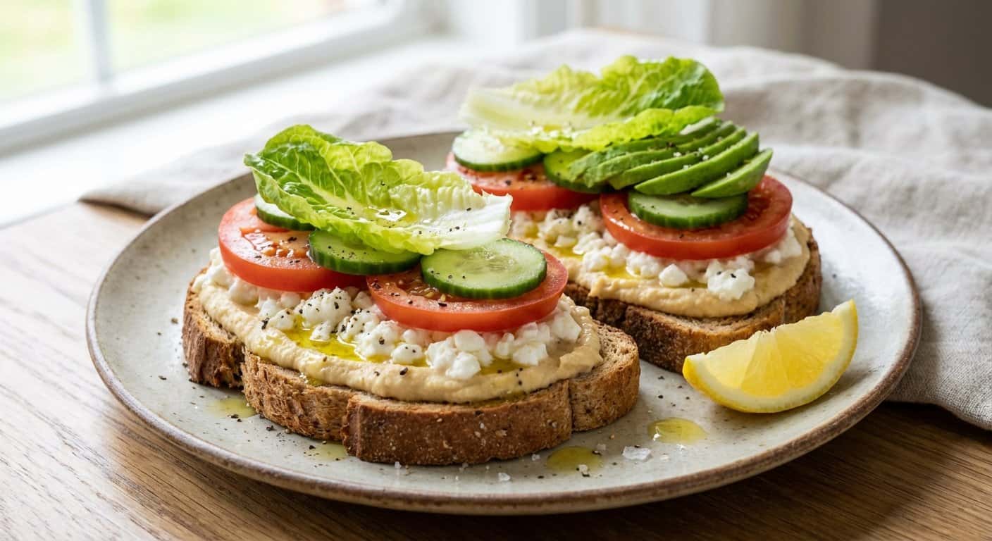 Sándwich de Hummus y Requesón