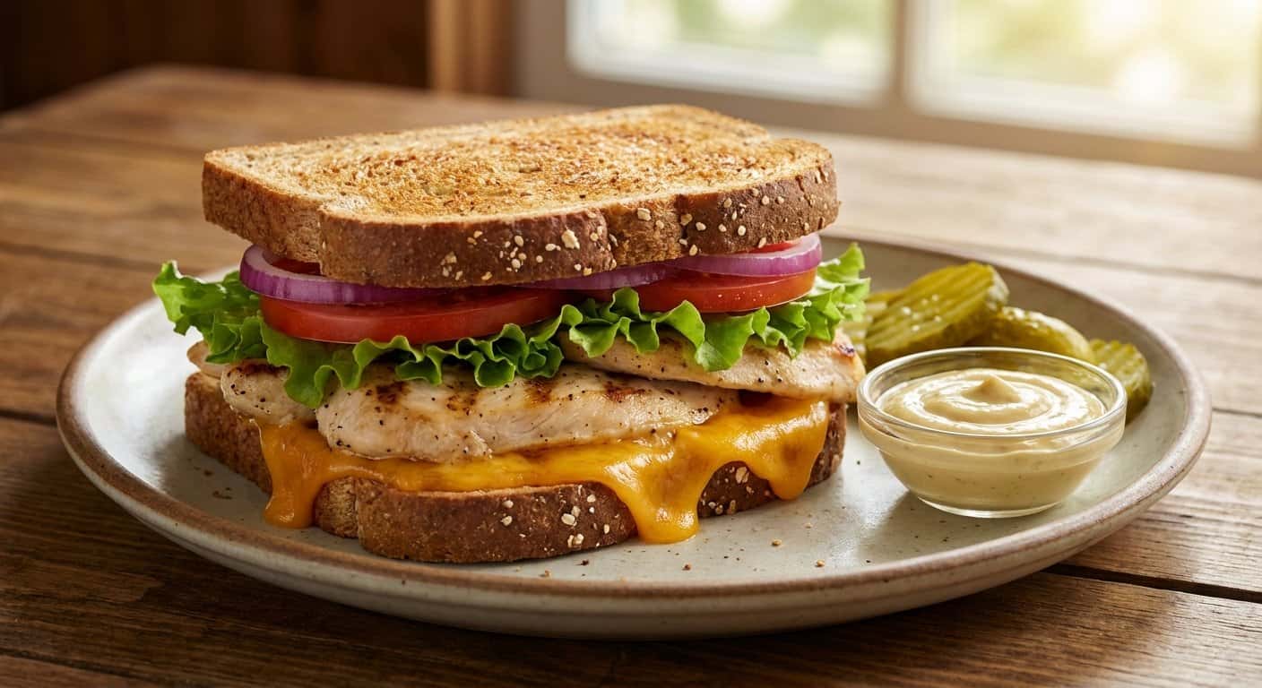 Sandwich de Pollo y Cheddar