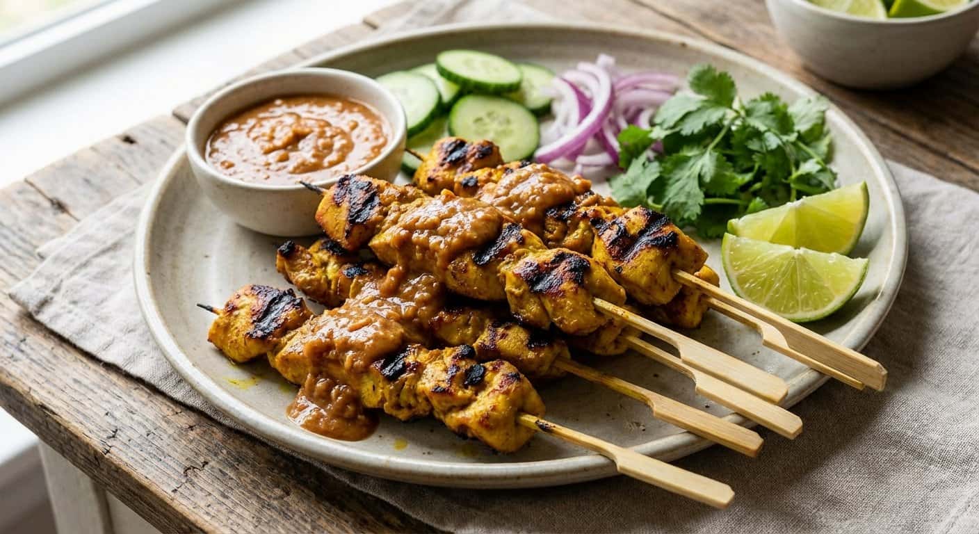 Satay de Pollo Tailandés
