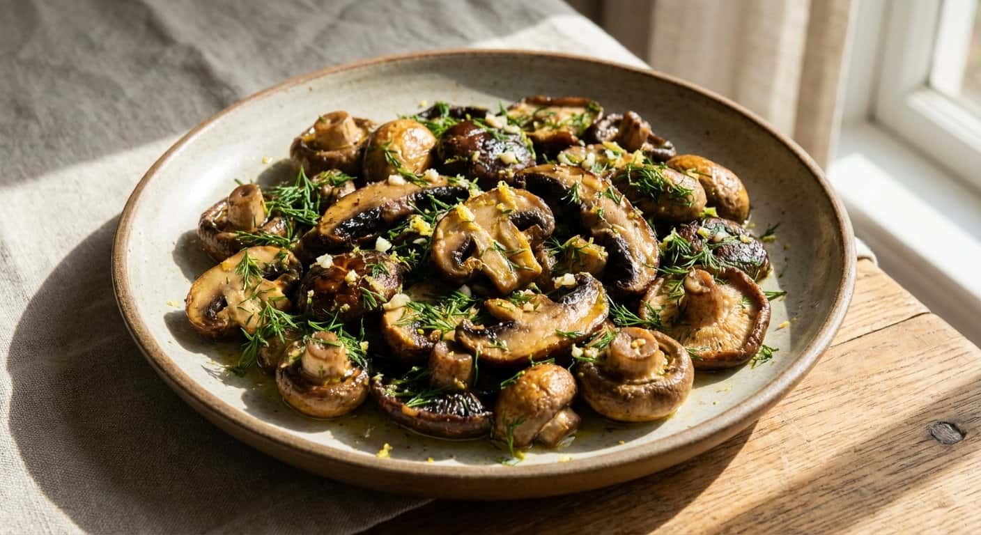 Setas Asadas con Eneldo