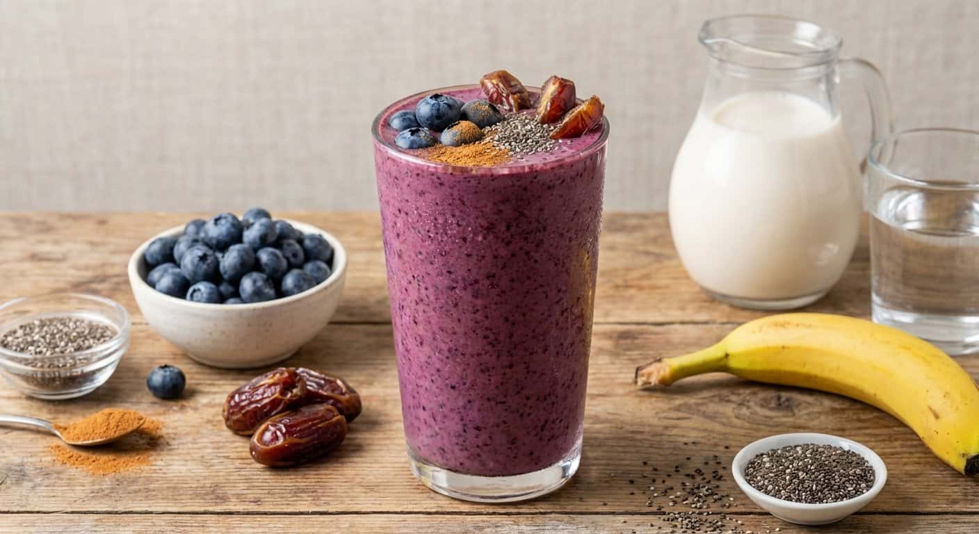 Smoothie de Arándanos con Dátiles