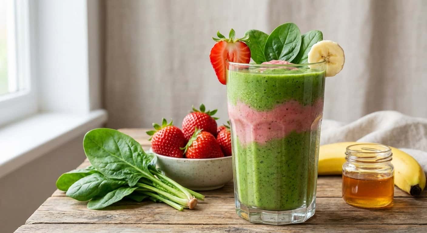 Smoothie de Espinacas y Fresa