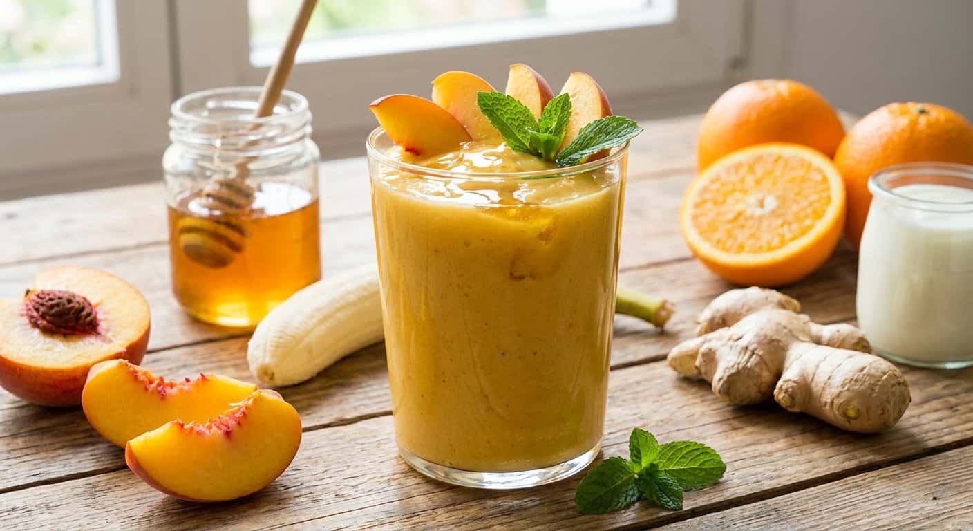 Smoothie Energético de Melocotón y Miel