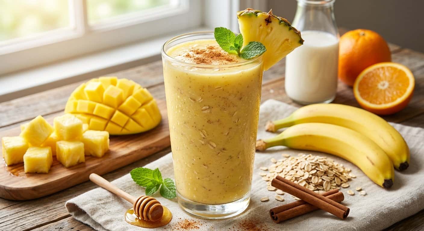 Smoothie Tropical de Piña con Avena