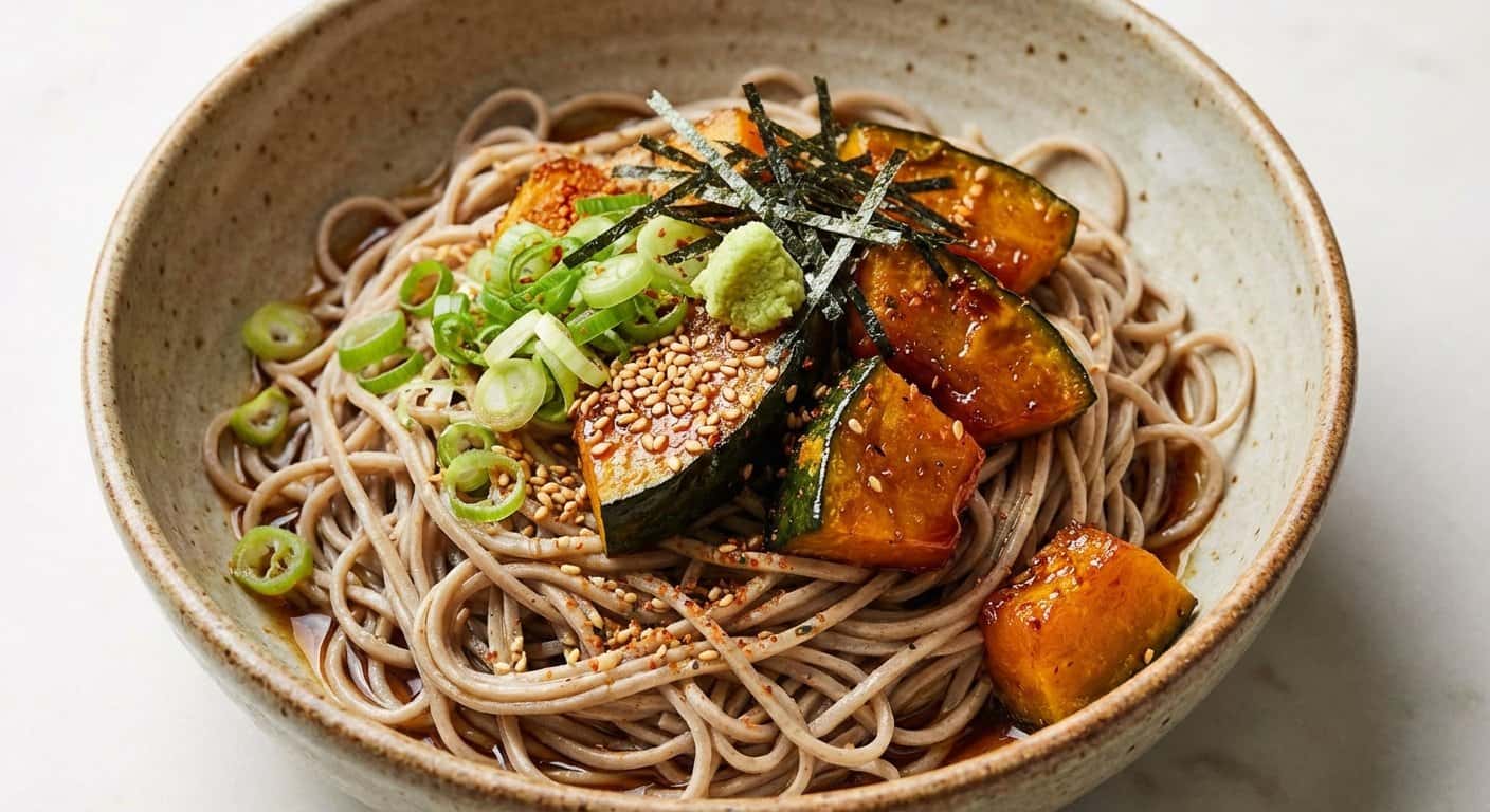 Soba Fría con Calabaza y Salsa Ponzu