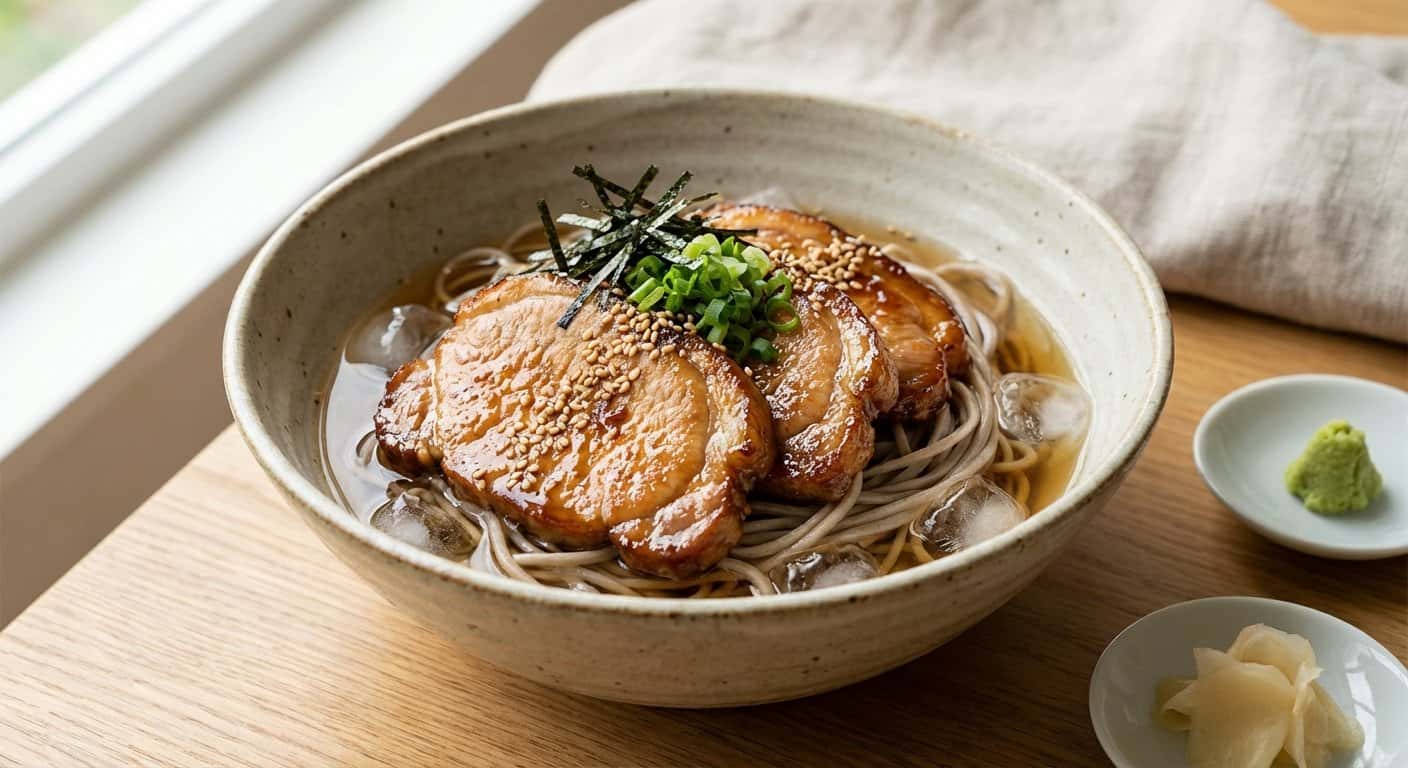 Soba Fría con Cerdo y Dashi