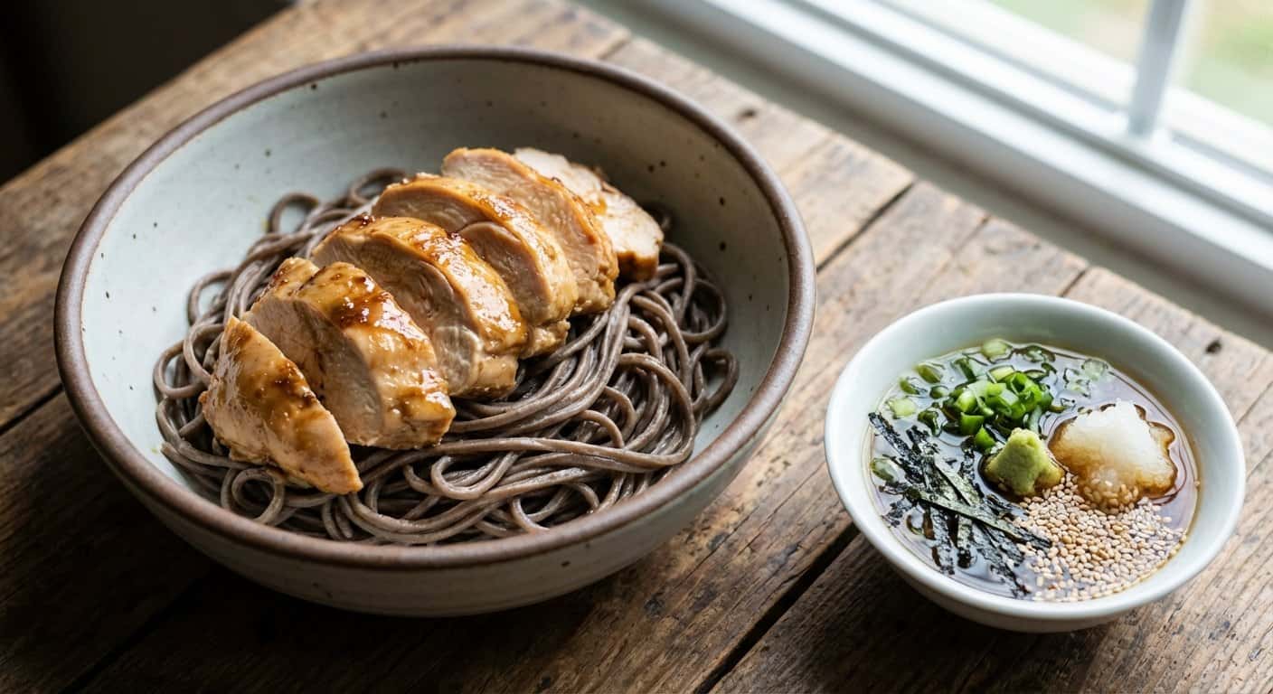 Soba Fría con Pollo y Dashi