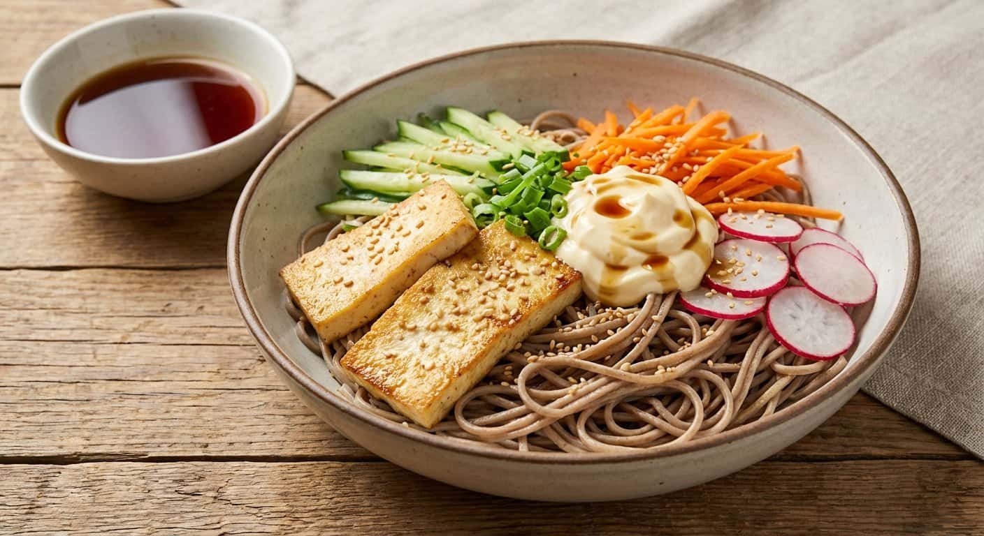 Soba Fría con Tofu y Mayonesa Japonesa