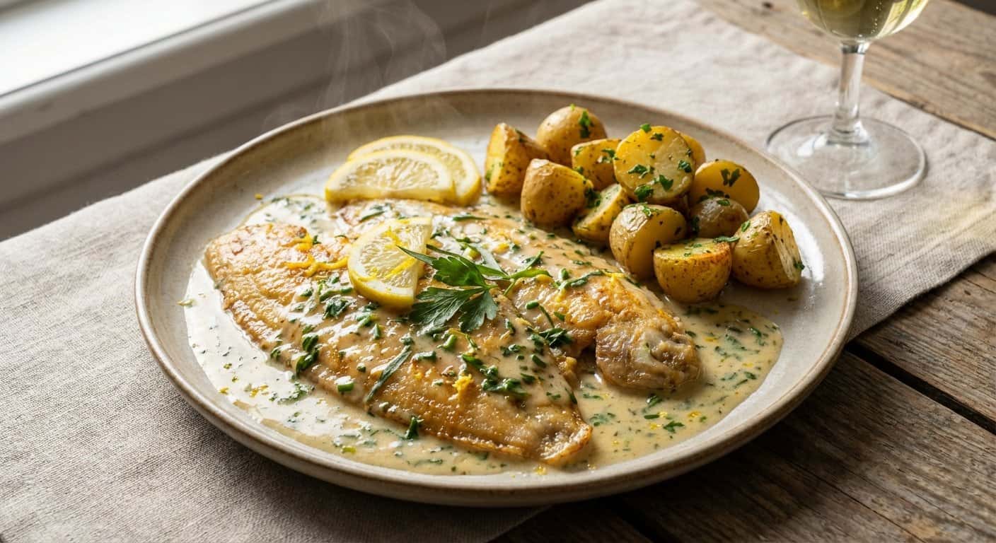 Sole Meunière Alsaciano con Hierbas