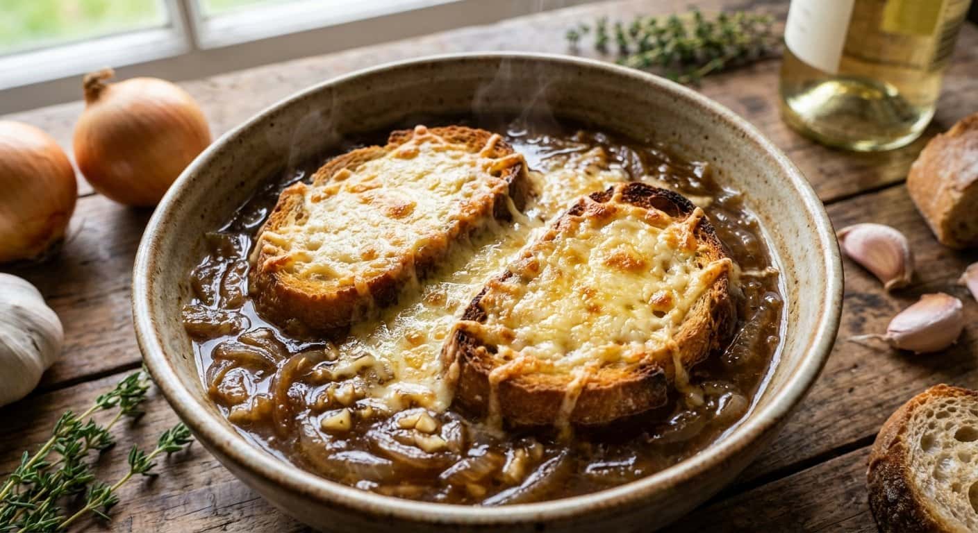 Sopa de Cebolla Bretón con Ajo