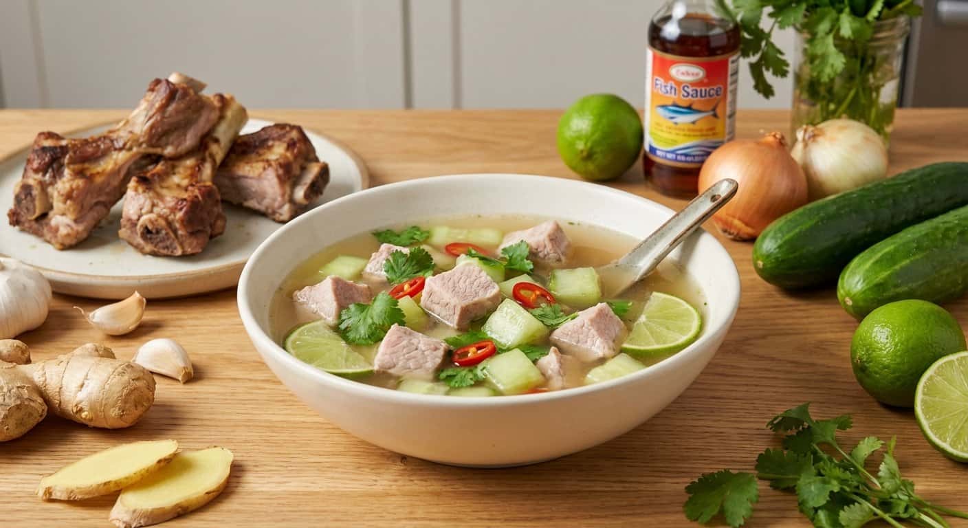 Sopa de Cerdo con Pepino y Limón