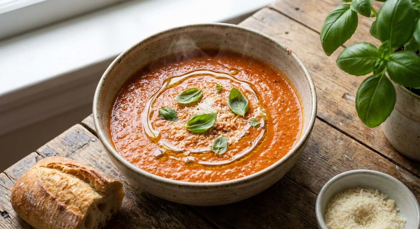 Sopa de Tomate y Albahaca