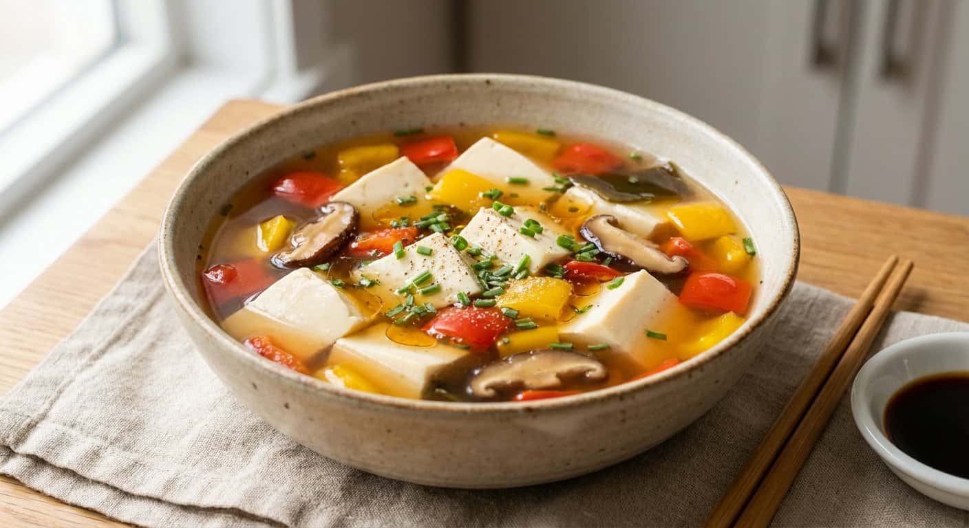 Sopa Fujian de Tofu con Pimiento