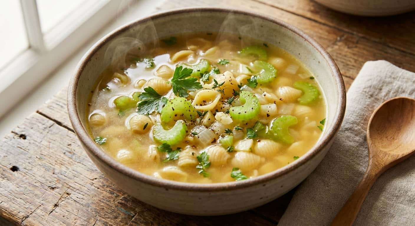 Sopa Ligera de Pasta con Apio