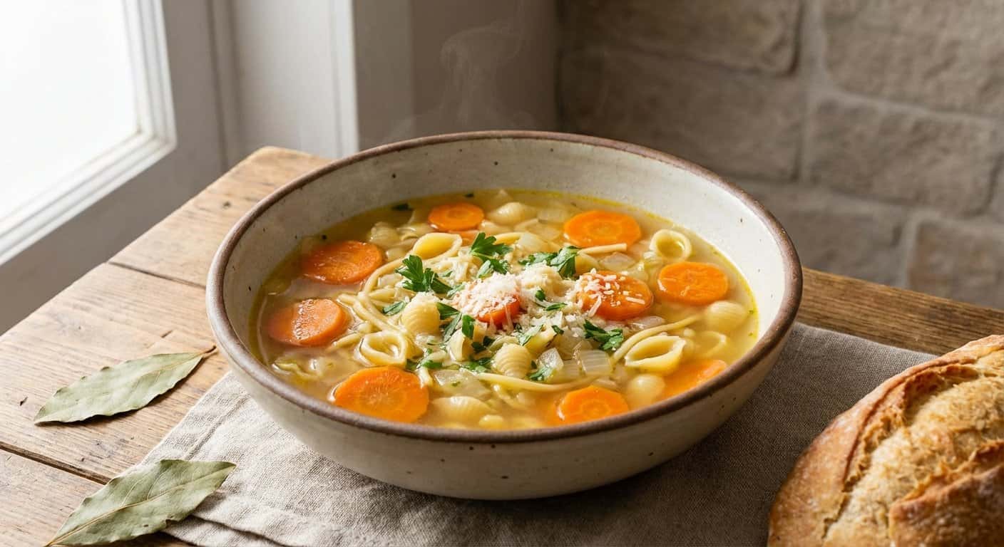 Sopa Ligera de Pasta con Zanahoria
