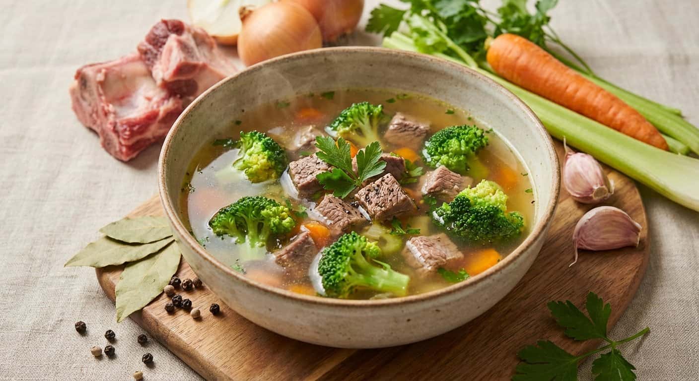 Sopa Ligera de Ternera con Brócoli