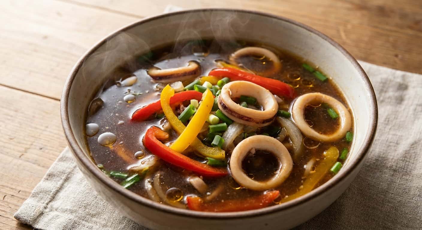 Sopa Pekín de Calamar con Pimiento