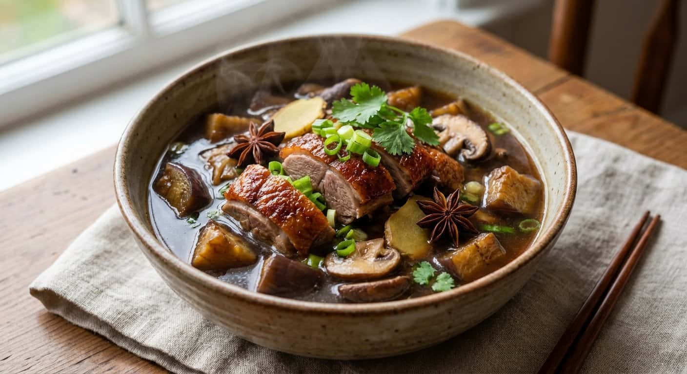 Sopa Pekín de Pato con Berenjena